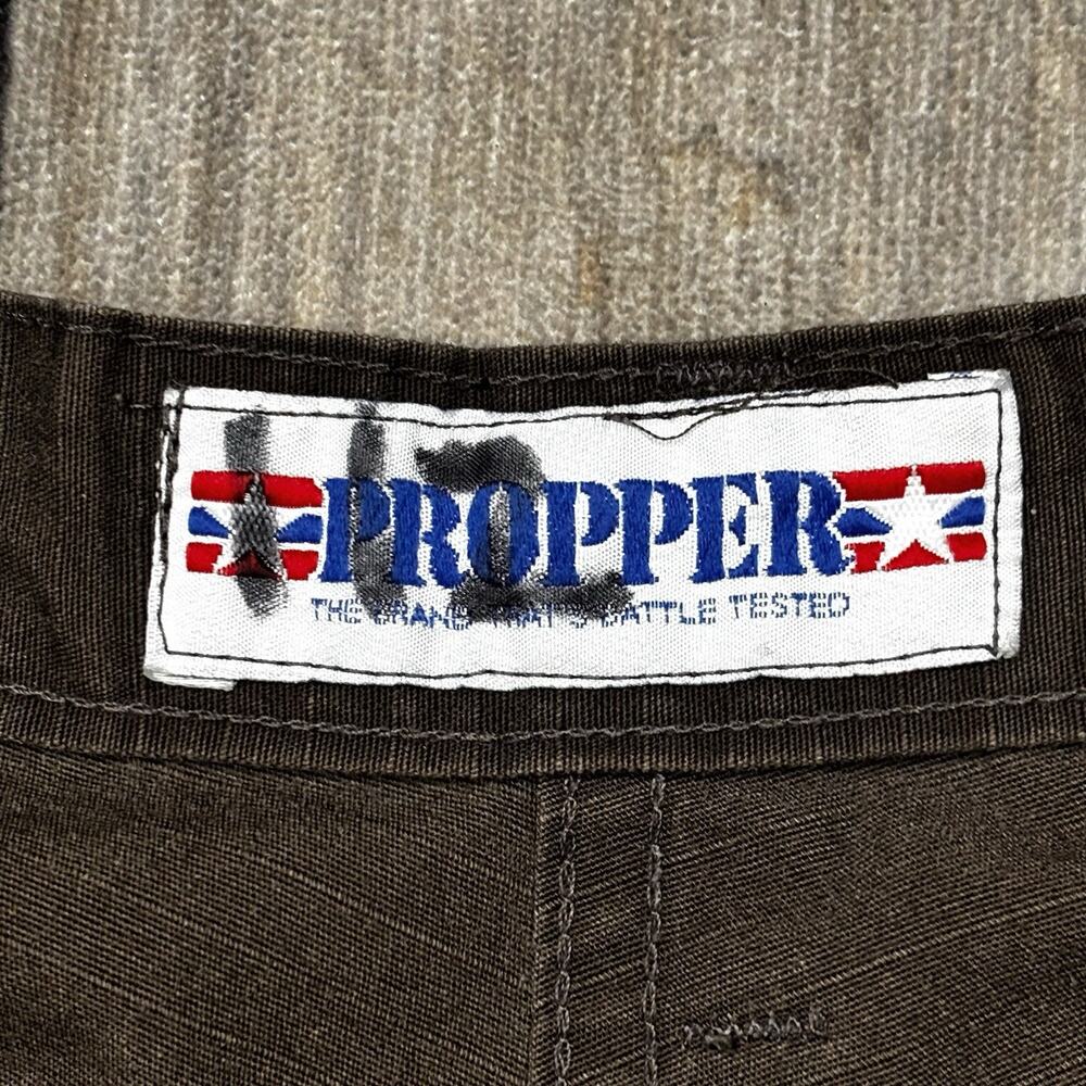 Propper Pants Mens 38/33 Large Long Brown Cargo Ripstop Work Wear Utility Combat - Picture 2 of 14